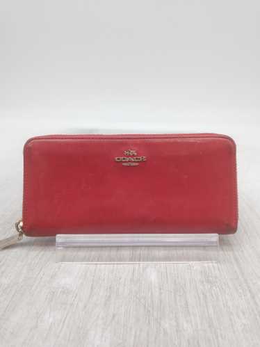 Coach Vintage Red Leather Full Zip Skinny Wallet H