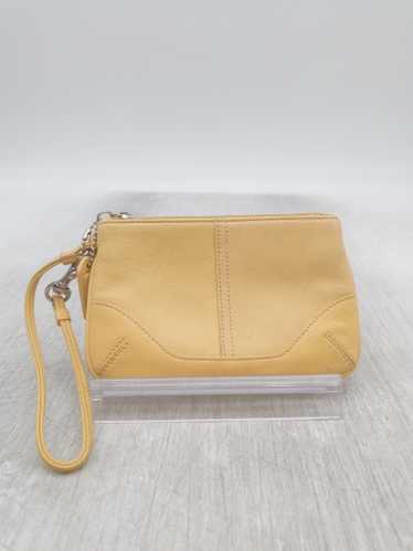Coach Vintage Yellow Leather Wristlet Handbag Purs