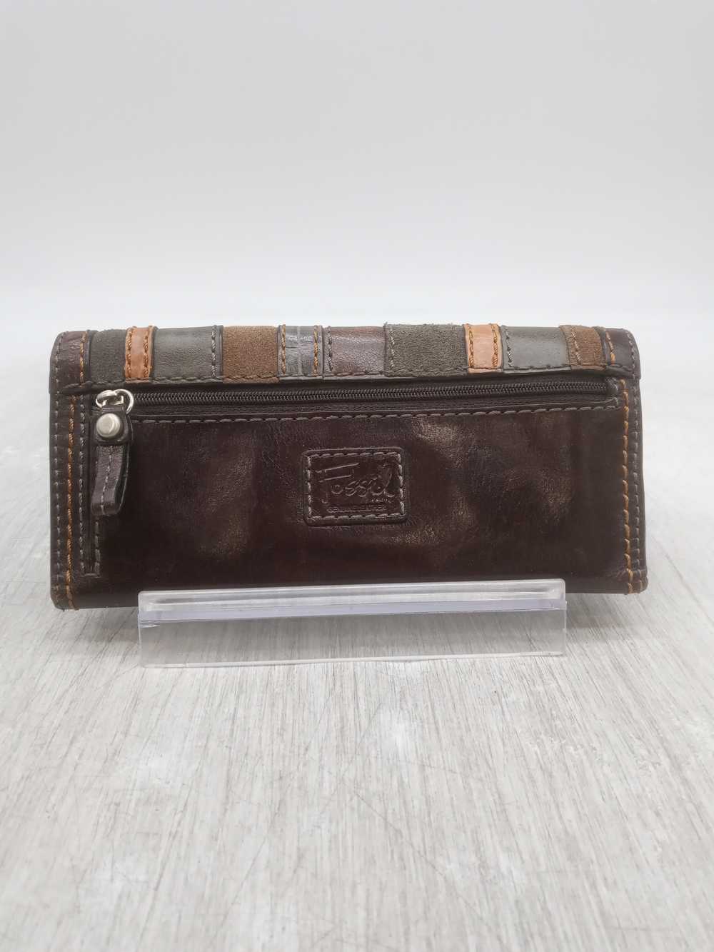 Fossil Vintage Brown Suede & Leather Trifold Wall… - image 2