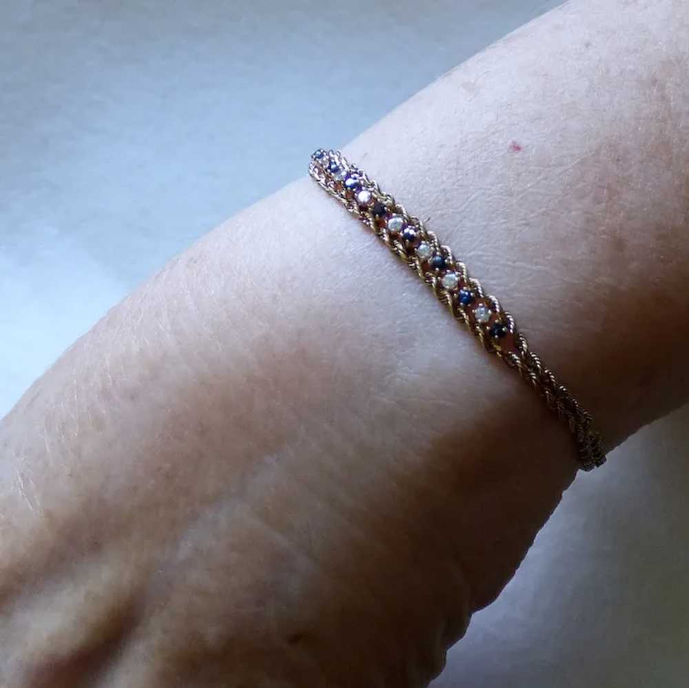 14k Bracelet With Diamonds & Sapphires - image 10