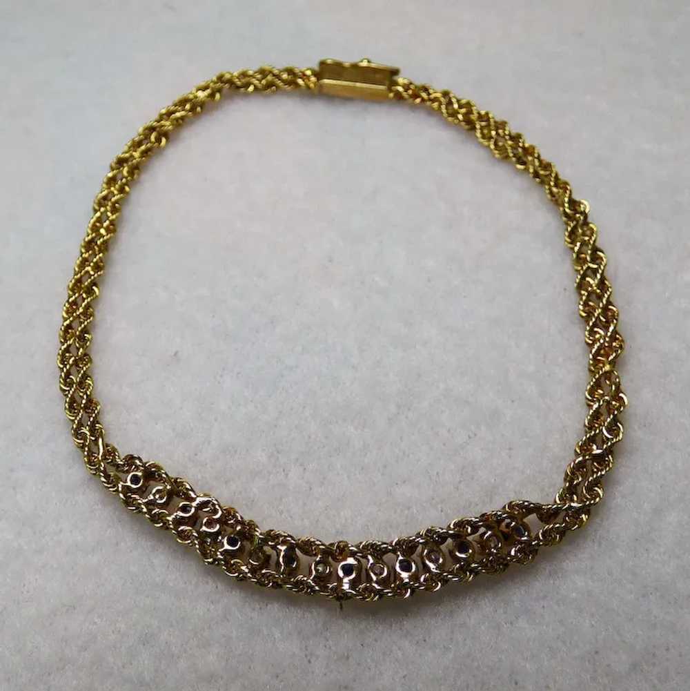 14k Bracelet With Diamonds & Sapphires - image 3