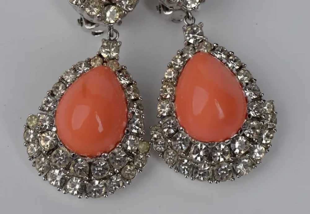 CINER Pave Diamante and Coral Cabochon 'Jewels of… - image 7