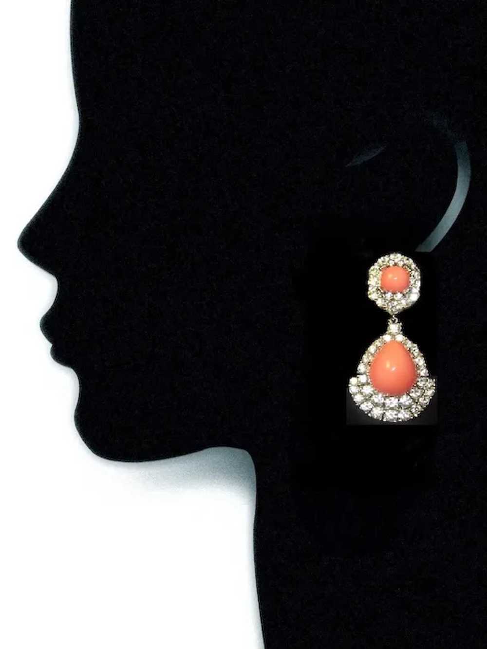 CINER Pave Diamante and Coral Cabochon 'Jewels of… - image 8