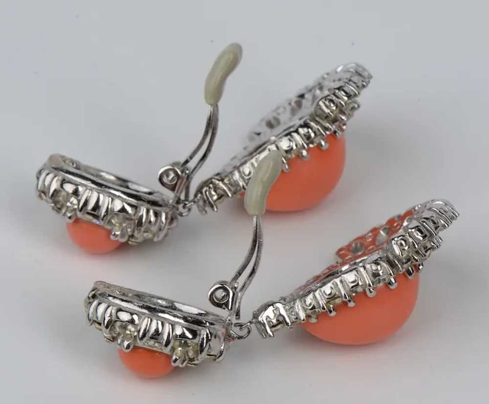 CINER Pave Diamante and Coral Cabochon 'Jewels of… - image 9