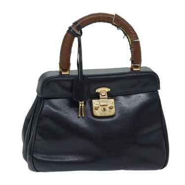 Gucci GUCCI Ready Lock Hand Bag Leather Navy 000 … - image 1