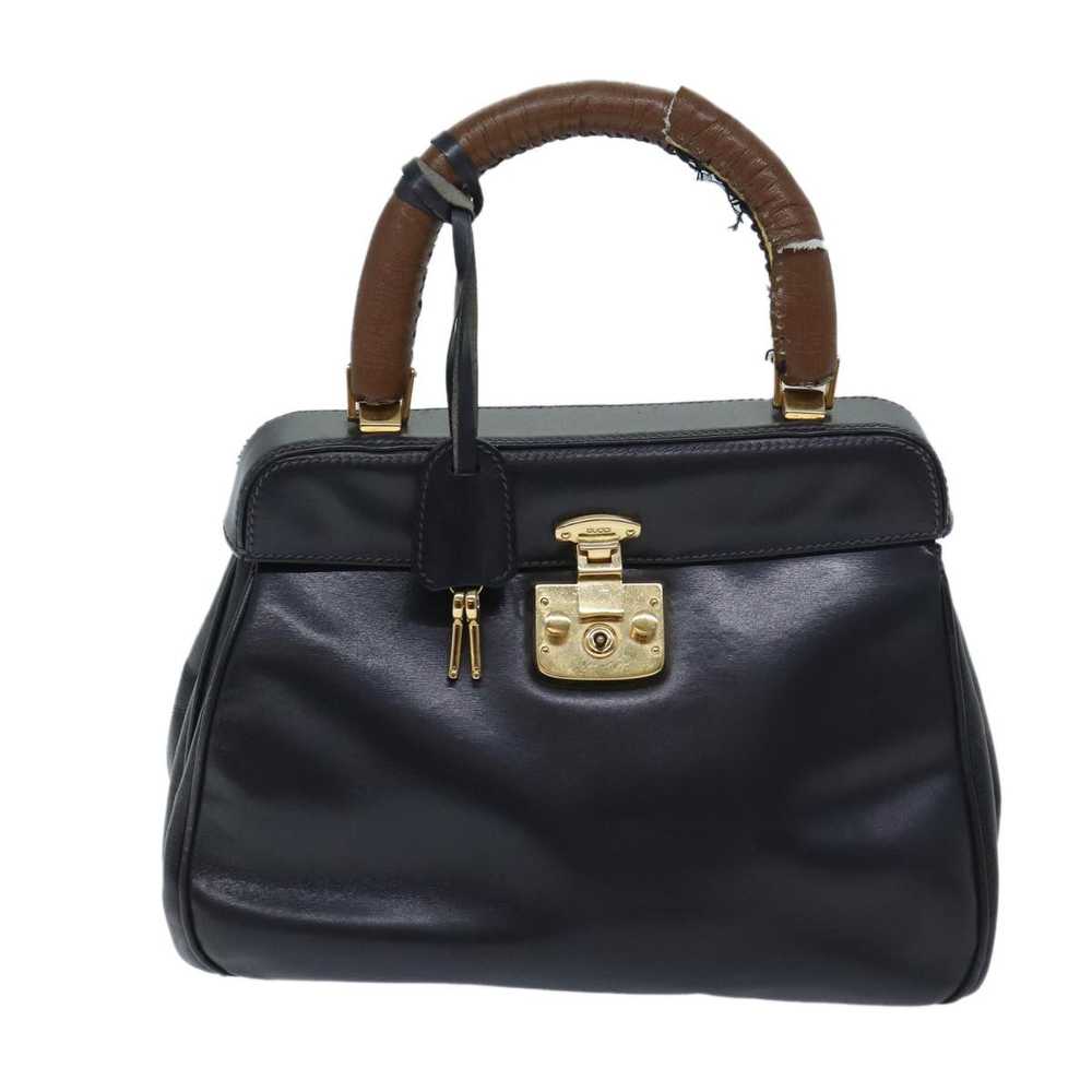 Gucci GUCCI Ready Lock Hand Bag Leather Navy 000 … - image 2