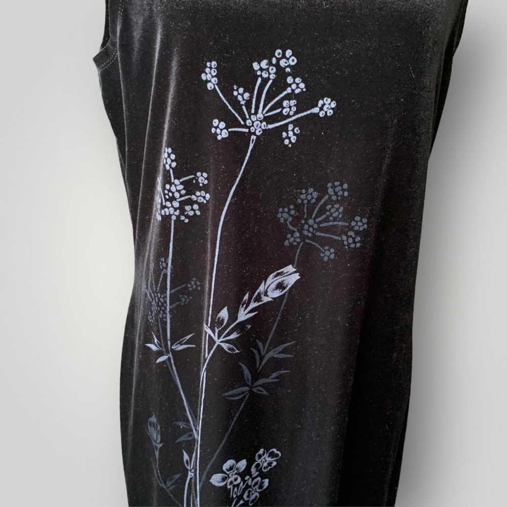 Vintage Black Velvet Floor-length Evening Dress - image 6