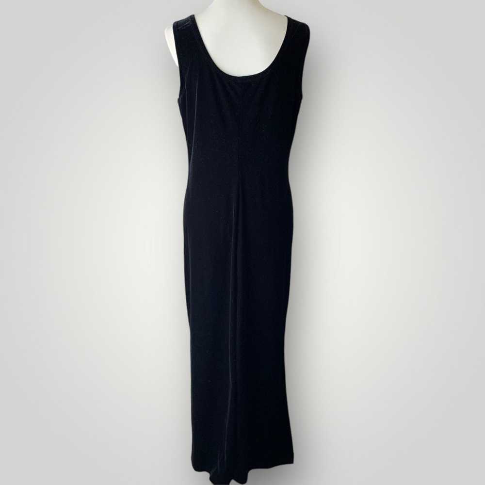 Vintage Black Velvet Floor-length Evening Dress - image 8