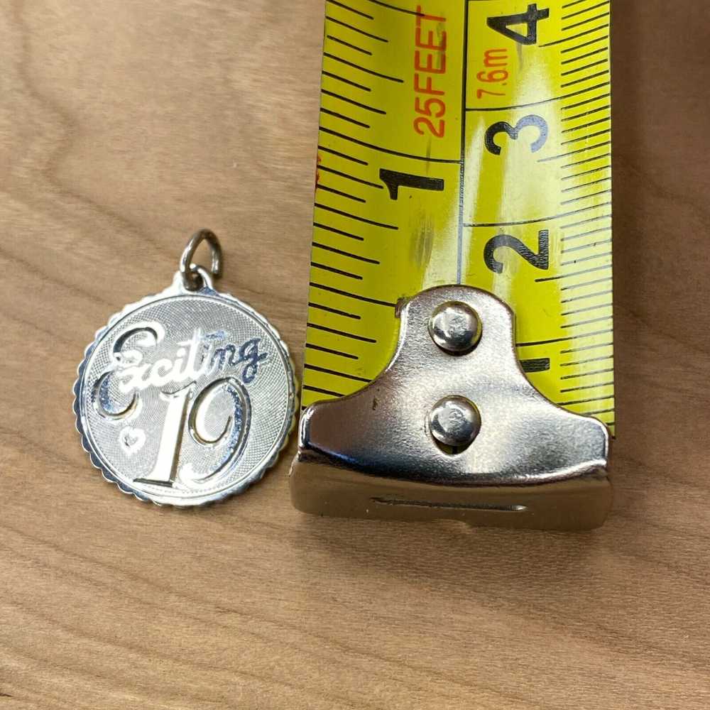 Vintage 925 Sterling Silver "Exciting 19" Pendant… - image 3
