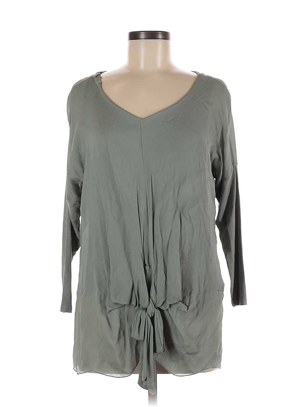 Cobble Stone Women Gray Long Sleeve Top One Size - image 1