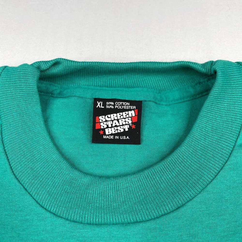Screen Stars Vintage T Shirt Mens XL Green Single… - image 3