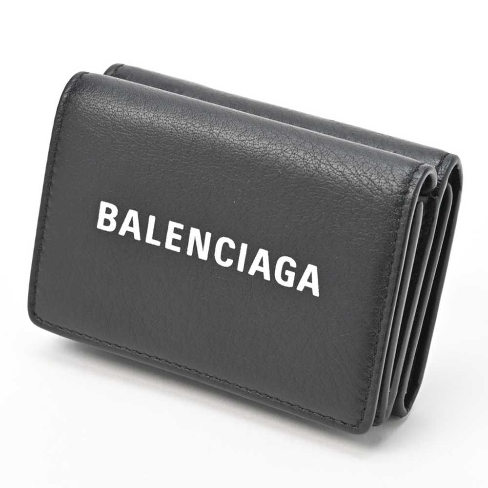 Balenciaga Compact Wallet 505055 Leather Used S-1… - image 1
