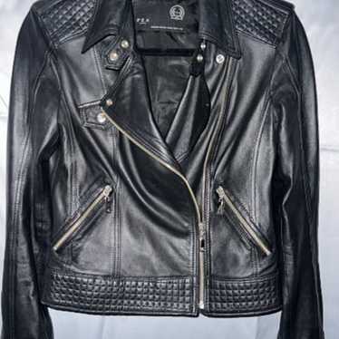 PZA black real leather jacket size XS-S - image 1