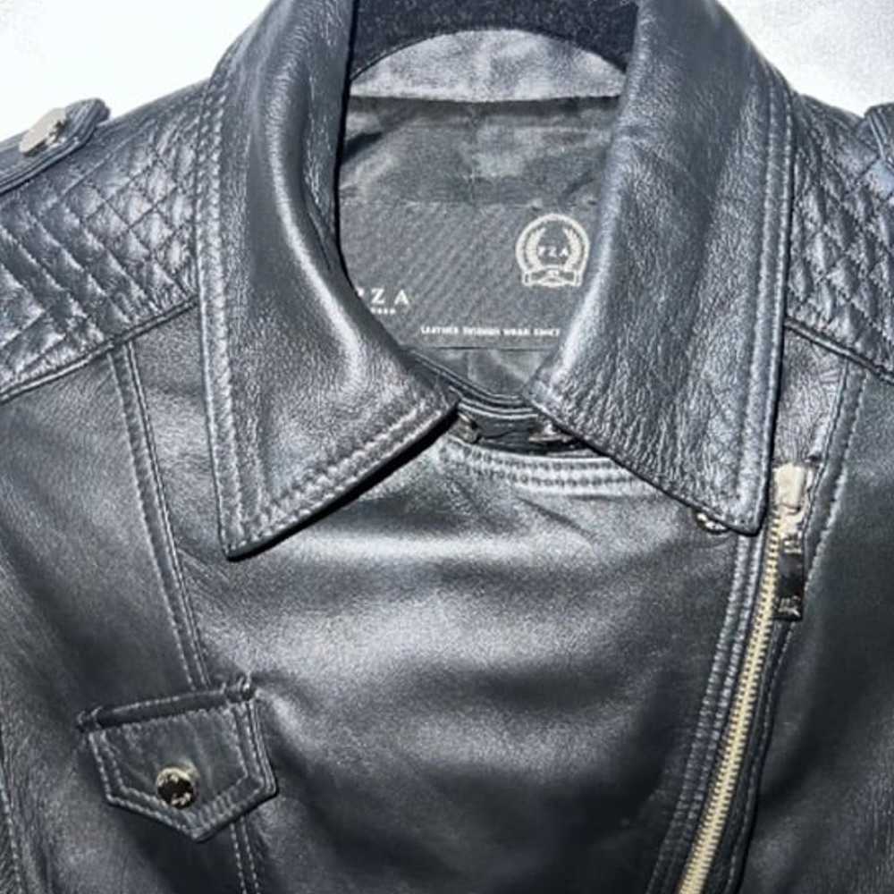 PZA black real leather jacket size XS-S - image 2