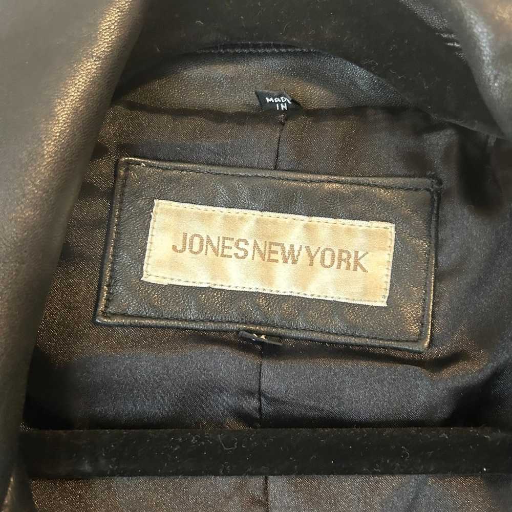 Vintage 90s Jones New York Black Leather Blazer J… - image 3
