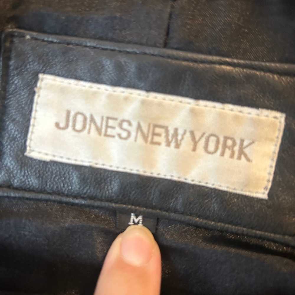 Vintage 90s Jones New York Black Leather Blazer J… - image 4