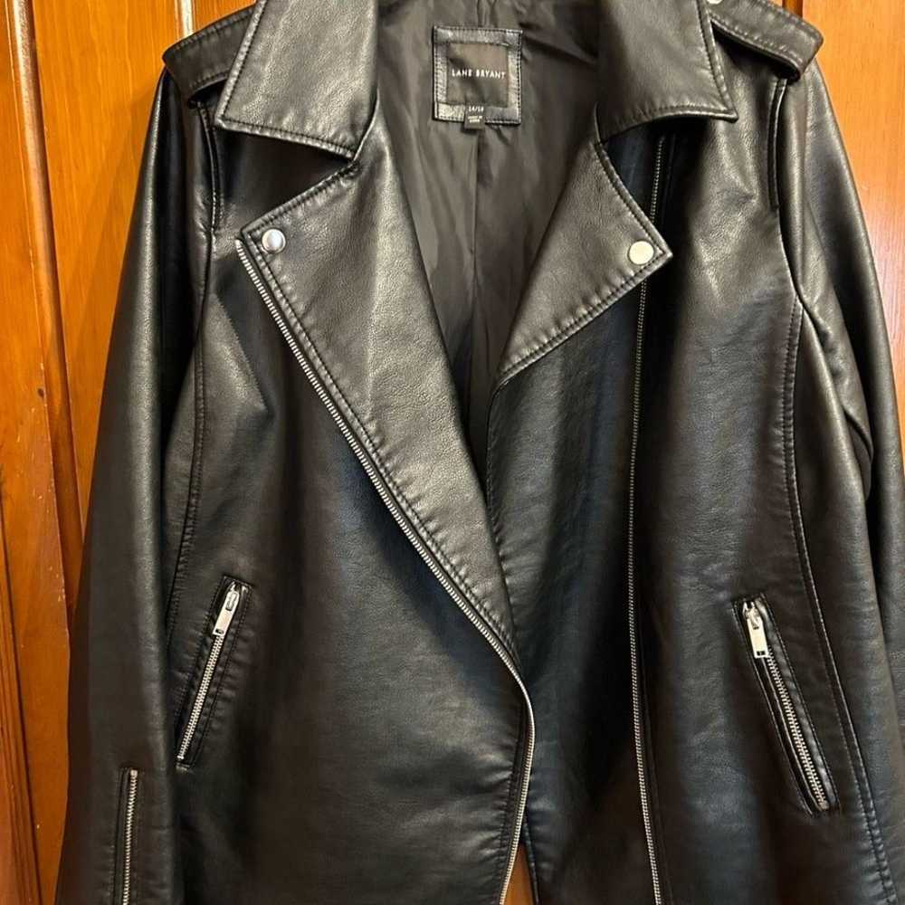 Lane Bryant Thin Moto Leather Jacket worn 1X Grea… - image 6