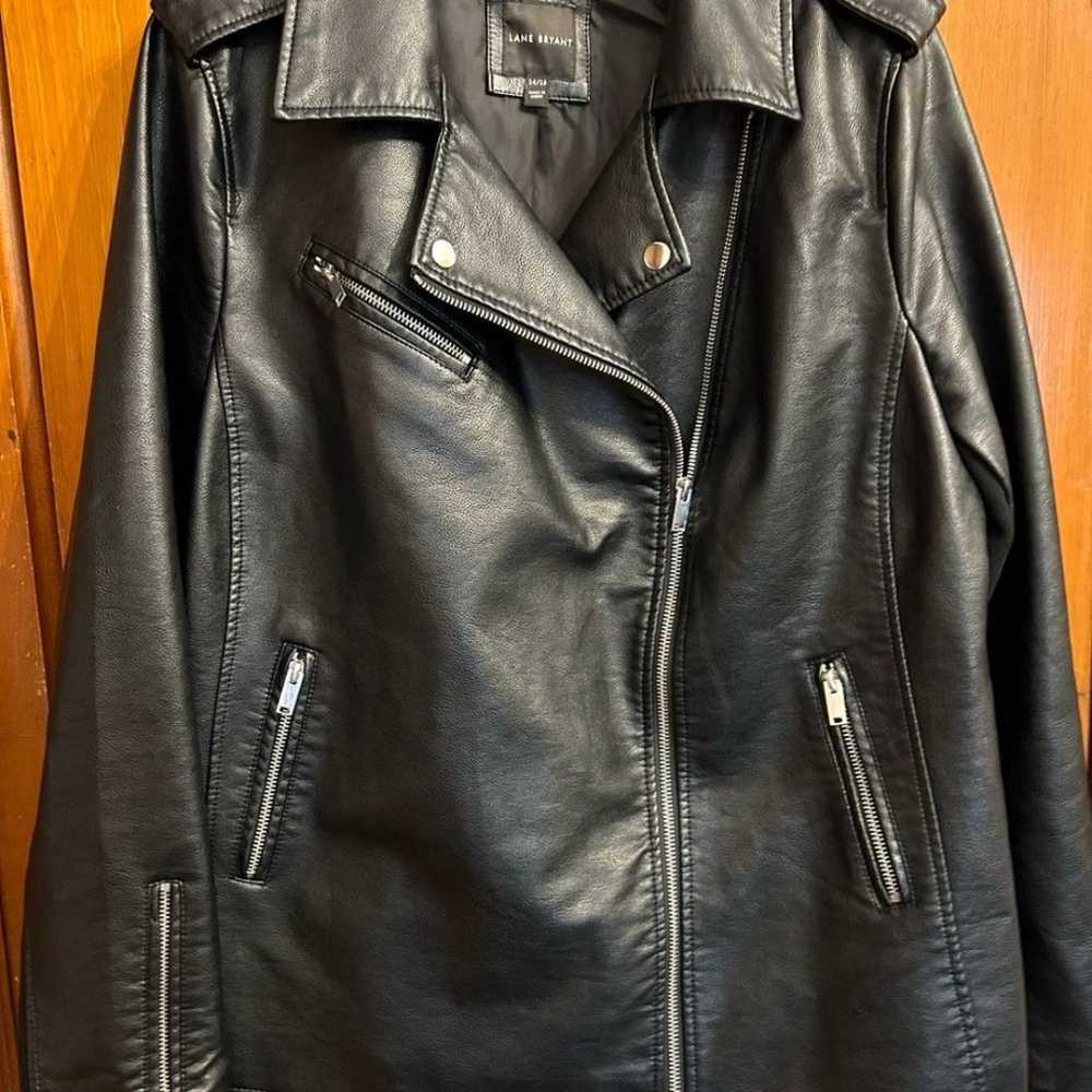 Lane Bryant Thin Moto Leather Jacket worn 1X Grea… - image 7