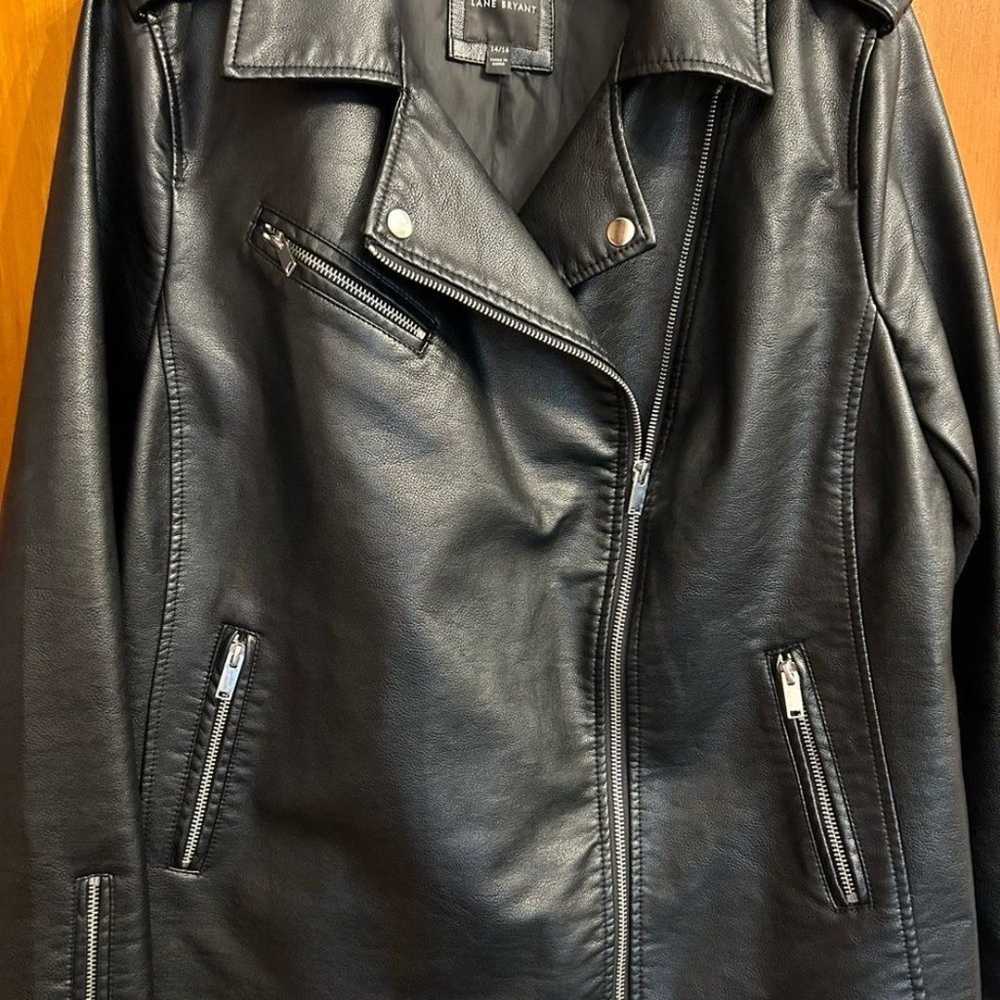 Lane Bryant Thin Moto Leather Jacket worn 1X Grea… - image 8