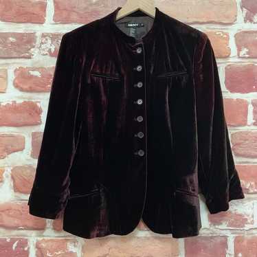 DKNY Jacket Womens Size 12 Dark Burgundy Maroon V… - image 1