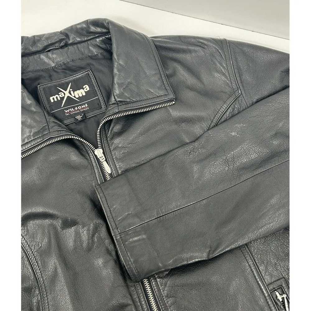 Wilsons Leather MAXIMA Zip Front 100% Leather Bik… - image 1