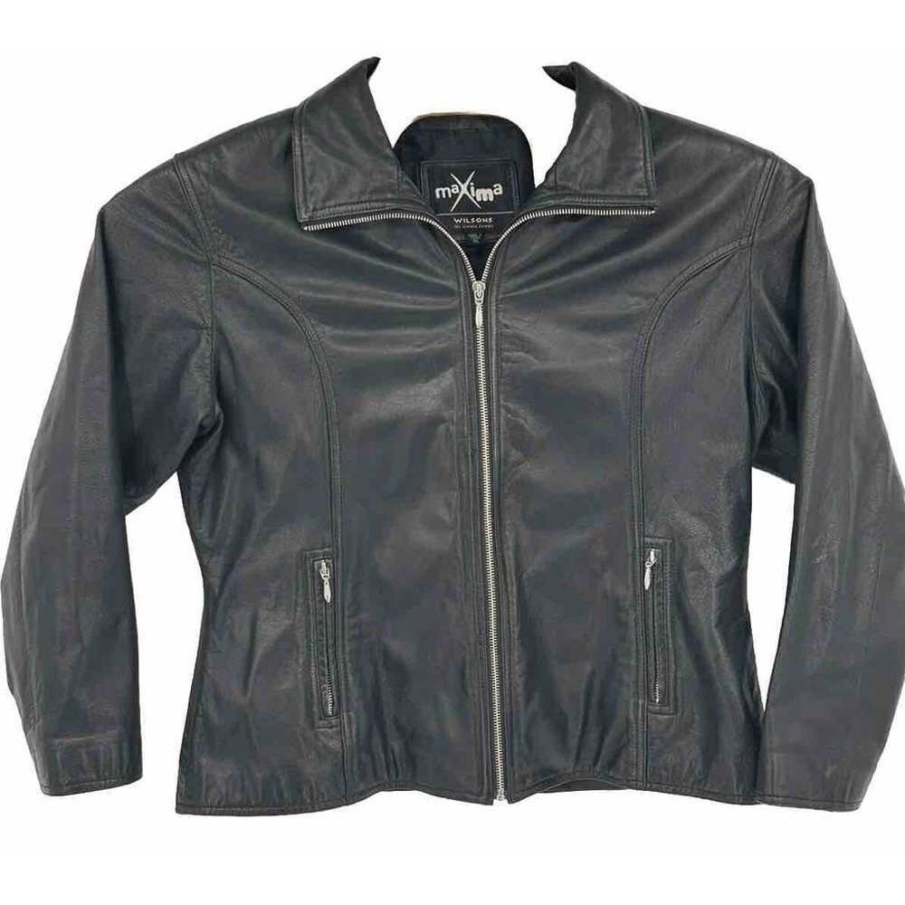Wilsons Leather MAXIMA Zip Front 100% Leather Bik… - image 2
