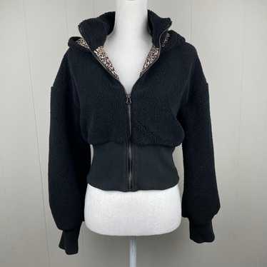 Victoria's Secret Black Cropped Sherpa Jacket Lin… - image 1