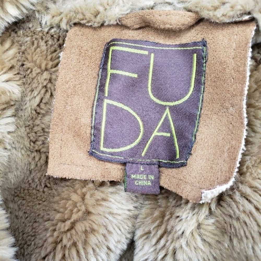 Vintage FUDA Penny Lane Faux Fur Suede Long Line … - image 4
