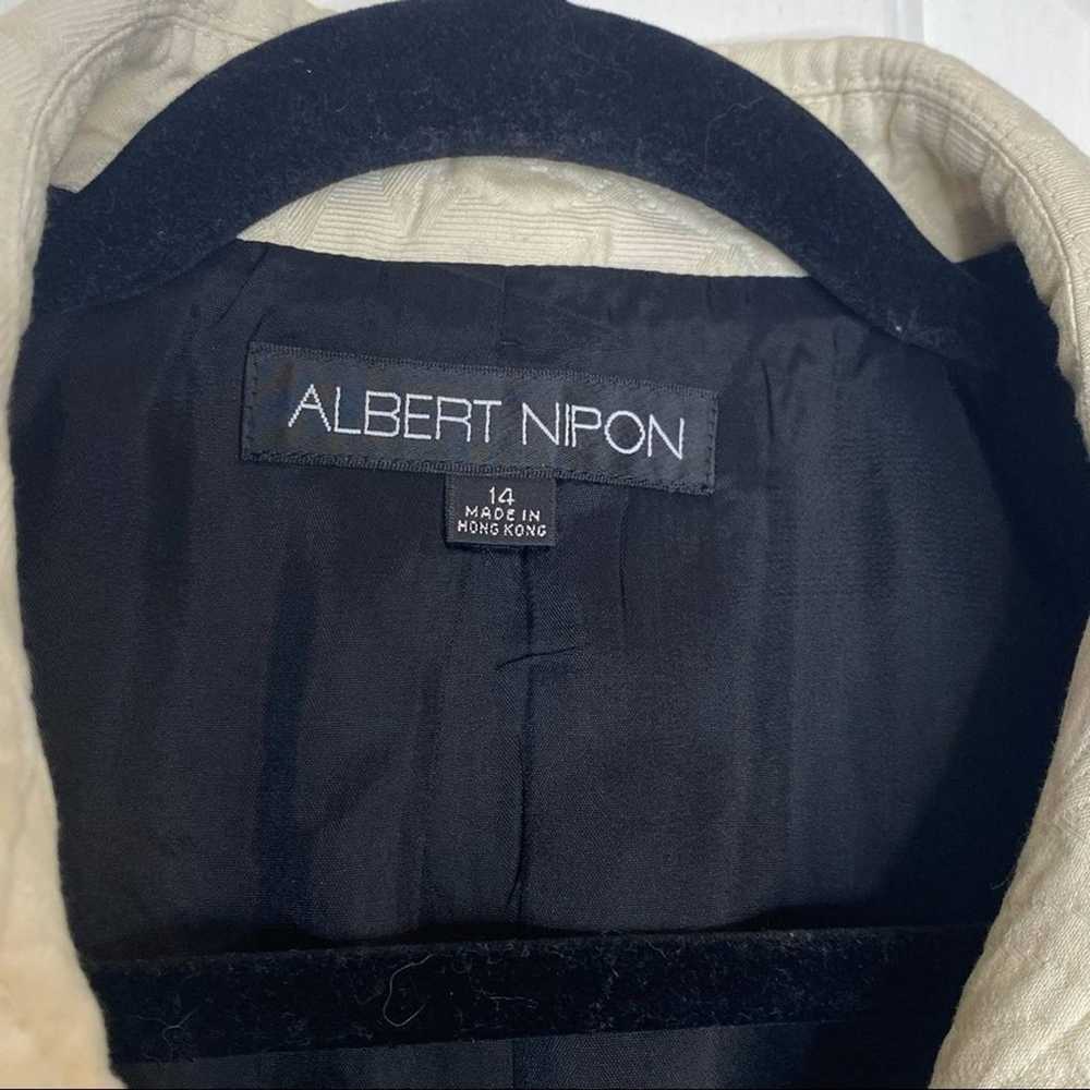 Albert Nipon Vintage Jacket Blazer Ivory Black Tr… - image 3