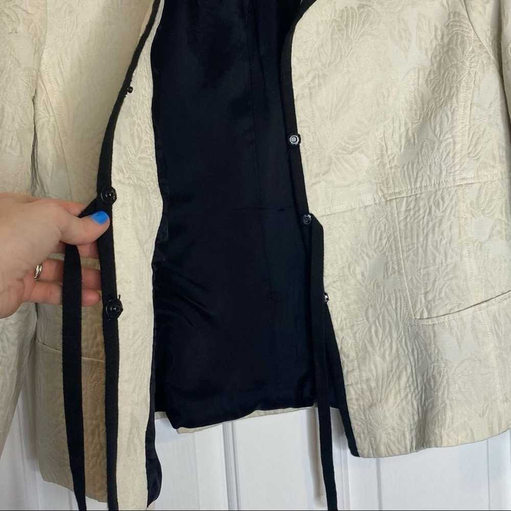 Albert Nipon Vintage Jacket Blazer Ivory Black Tr… - image 6