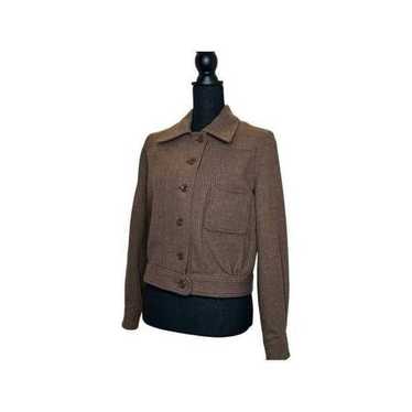PIERRE CARDIN Vintage Brown Pin Stripe Wool Jacket