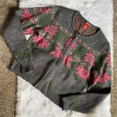Sundance Lambswool Blend Zip Sweater Jacket Size … - image 1