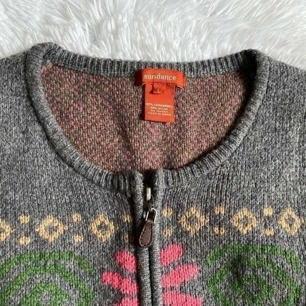 Sundance Lambswool Blend Zip Sweater Jacket Size … - image 2