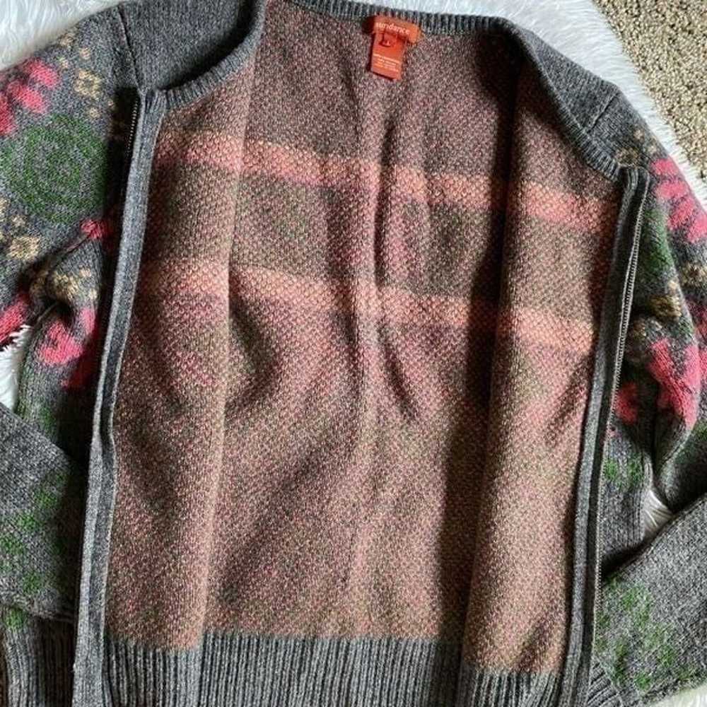 Sundance Lambswool Blend Zip Sweater Jacket Size … - image 3