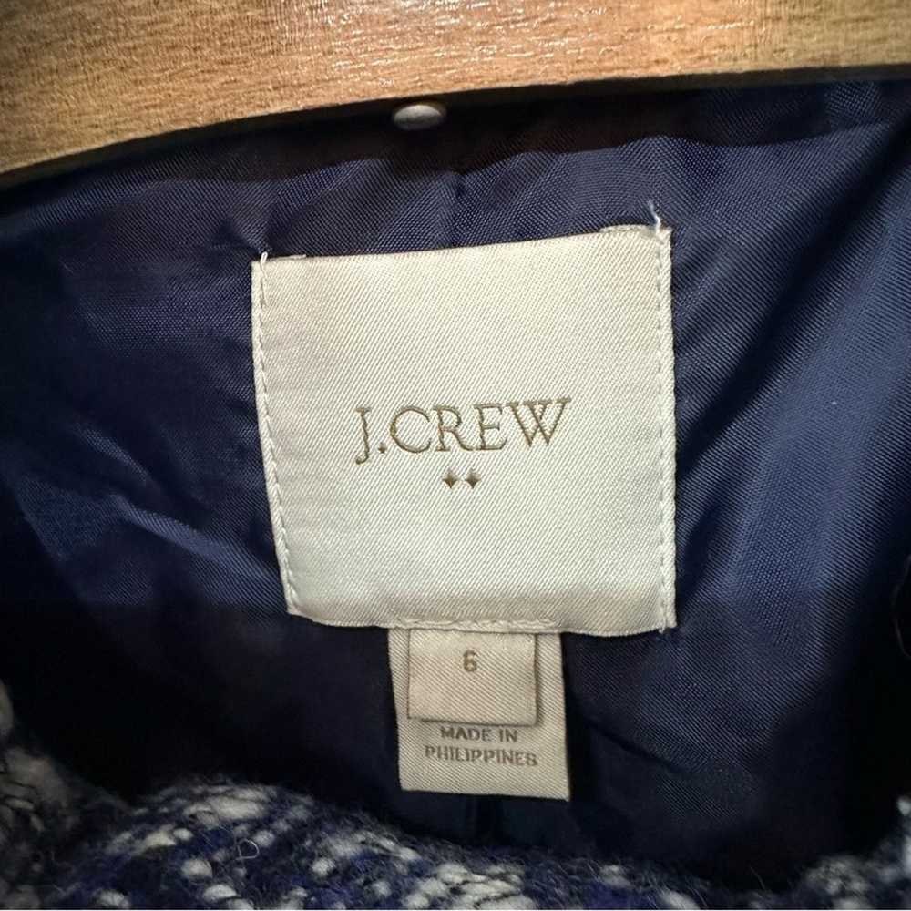 J.Crew Tweed City Coat Jacket Womens 6 Blue - image 3