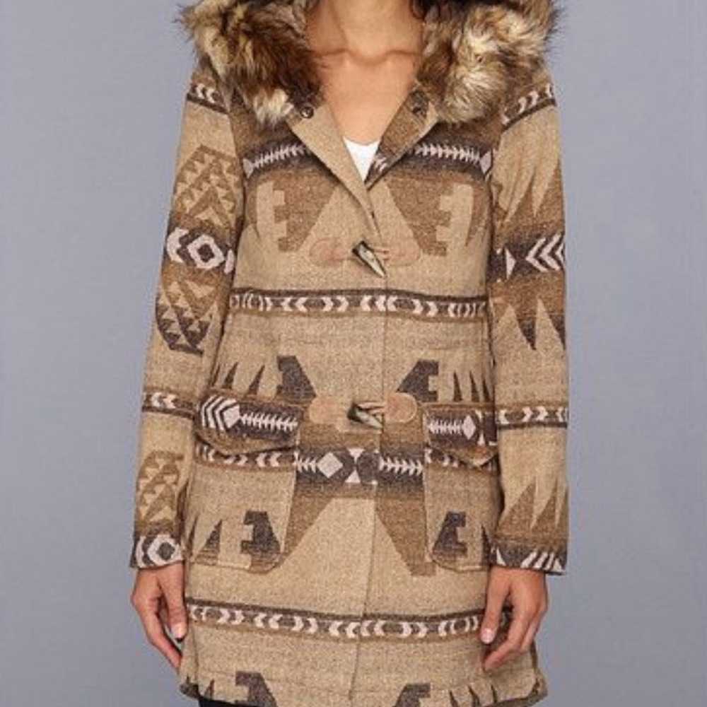 BB DAKOTA Jacket Faux Fur hooded Southwest Blanke… - image 1