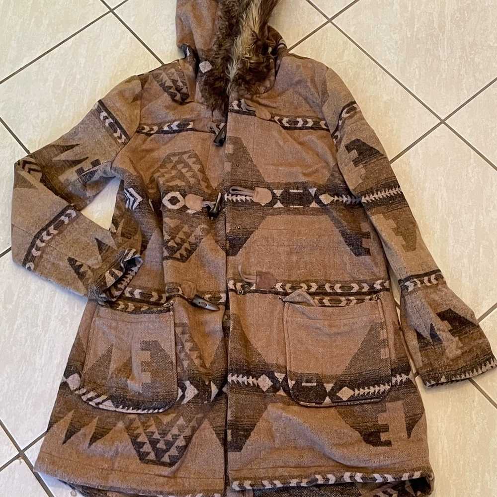 BB DAKOTA Jacket Faux Fur hooded Southwest Blanke… - image 4