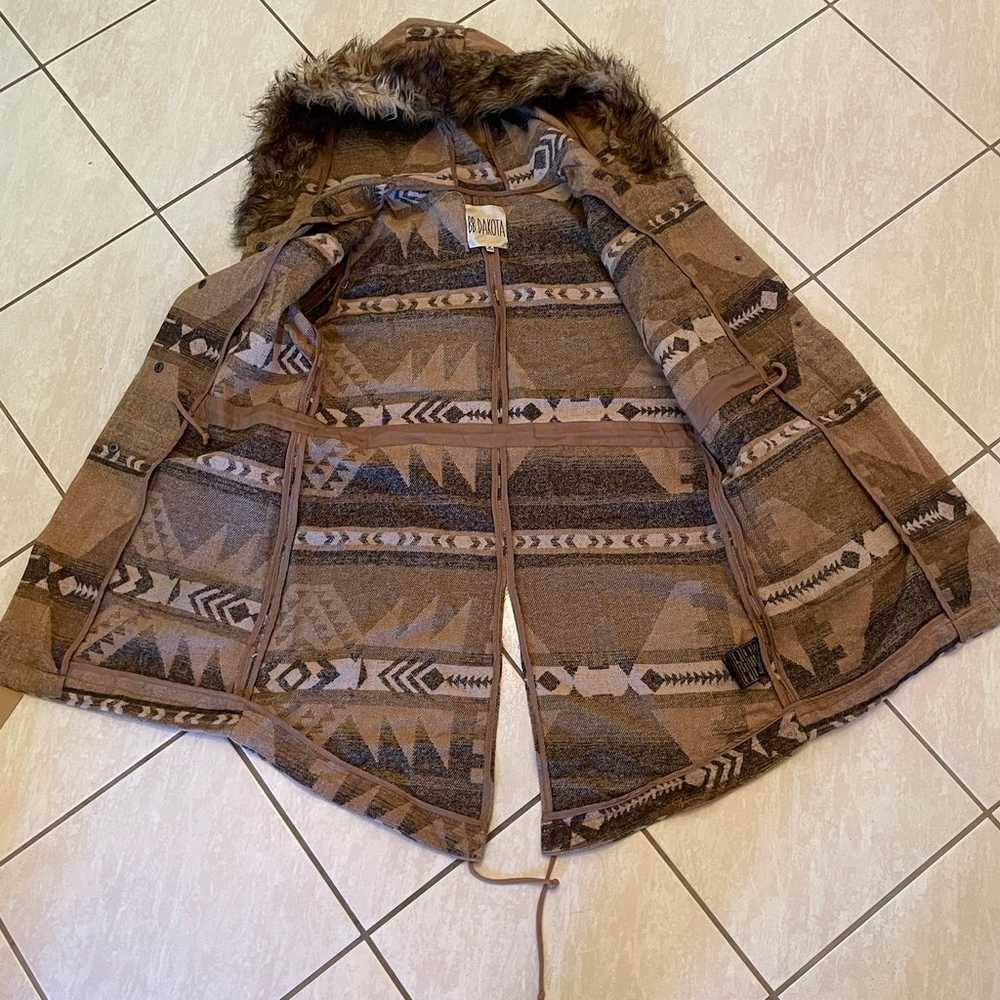 BB DAKOTA Jacket Faux Fur hooded Southwest Blanke… - image 9