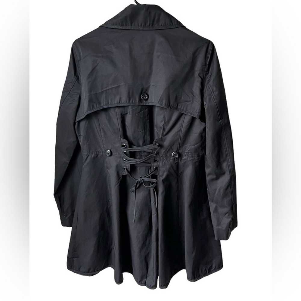 Betsey Johnson Black Trench Coat size womens large - image 4