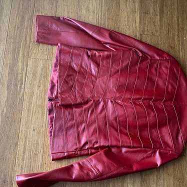 Neiman Marcus red leather jacket women - image 1