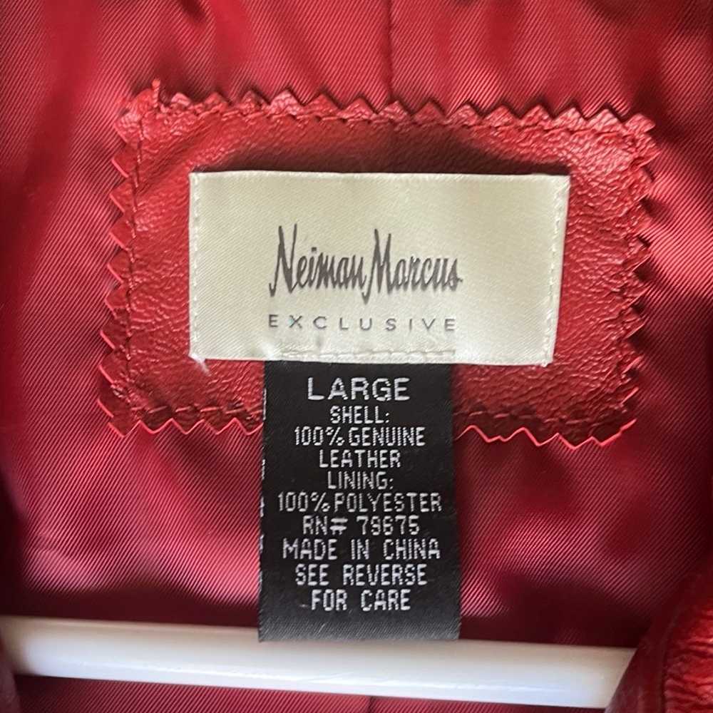 Neiman Marcus red leather jacket women - image 2