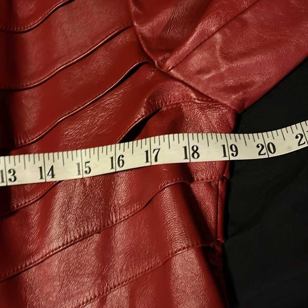 Neiman Marcus red leather jacket women - image 3