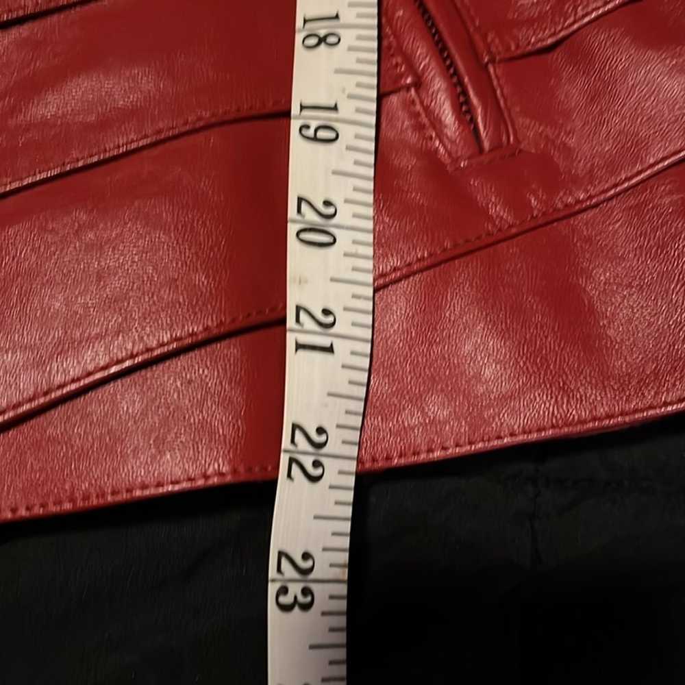 Neiman Marcus red leather jacket women - image 7