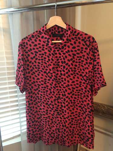 Allsaints Viscose red leopard print button-up