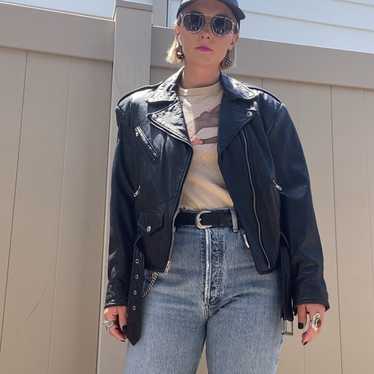 Vintage Leather Jacket size med/large - image 1