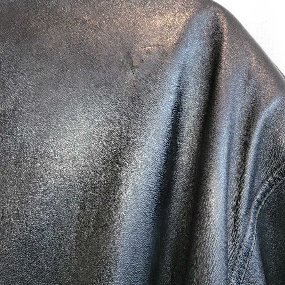 Black leather biker moto jacket by MIROPA - image 11