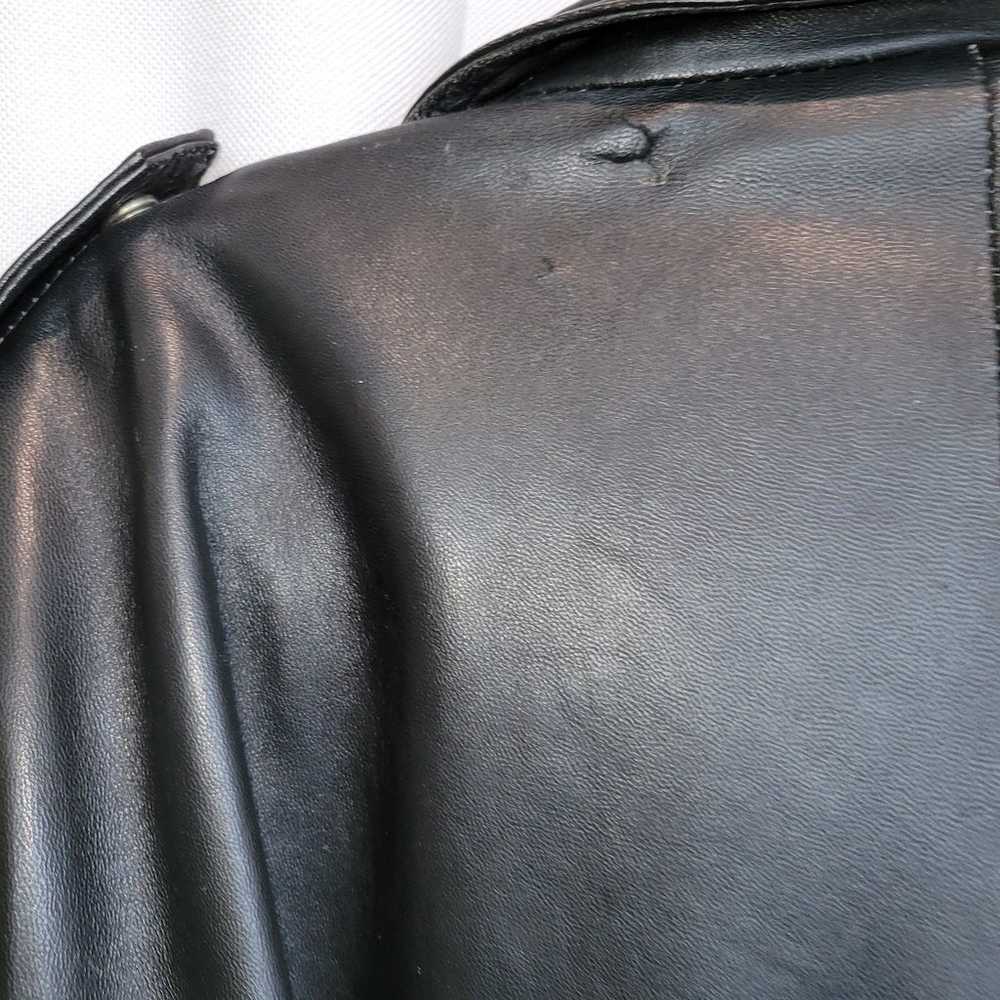 Black leather biker moto jacket by MIROPA - image 12