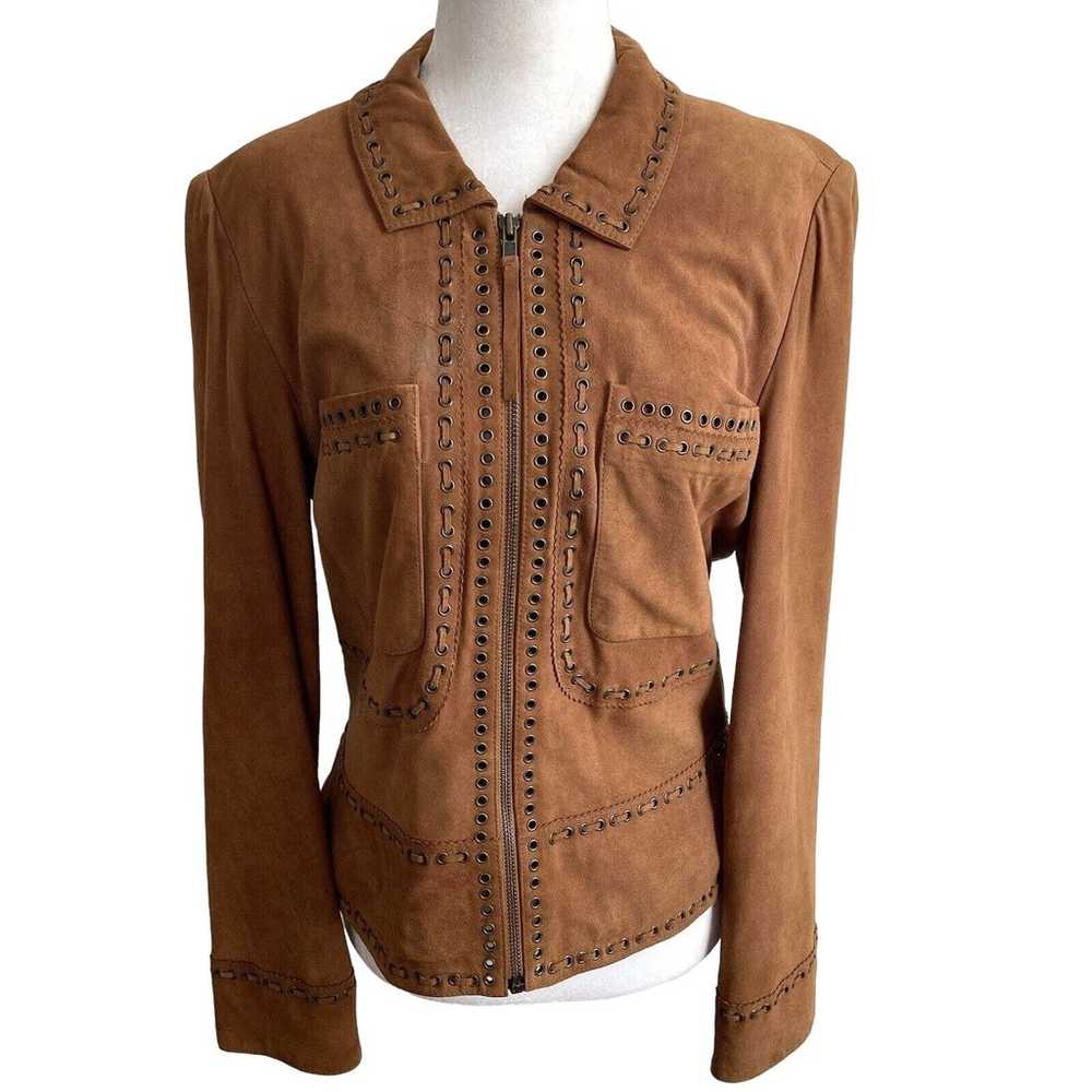Double D Ranch Suede Leather Jacket Full Zip Size… - image 12