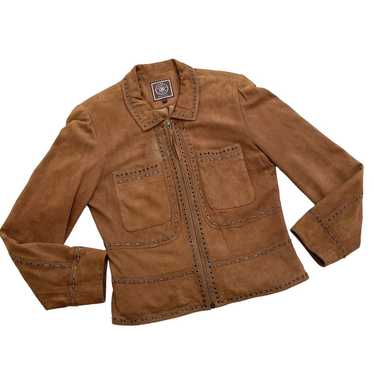 Double D Ranch Suede Leather Jacket Full Zip Size… - image 1
