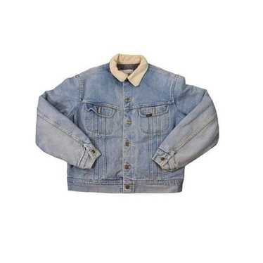 Vintage Lee Denim Jacket Blanket Lined Button Dow… - image 1